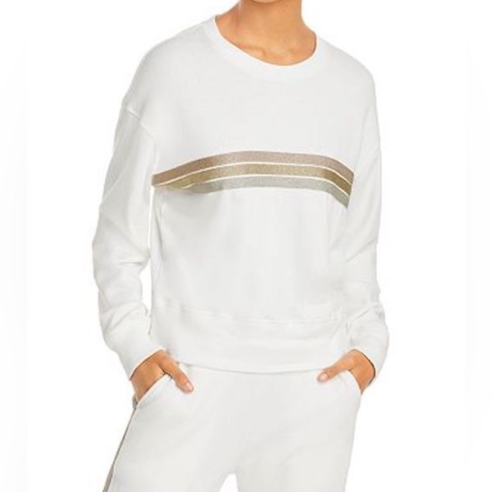 Rails Cream Sweater with Brown Stripes